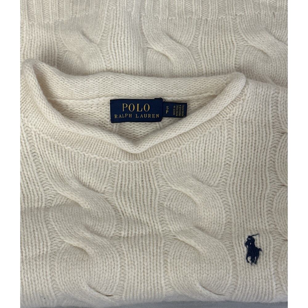 Vintage Women’s Polo By Ralph Lauren Wool Cashmere Cable Knit Sweater Size Small